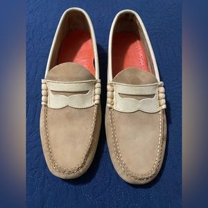 RARE! Buckskin G.H. Bass Beige and Tan Penny Loafers 9D